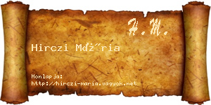 Hirczi Mária névjegykártya