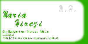 maria hirczi business card